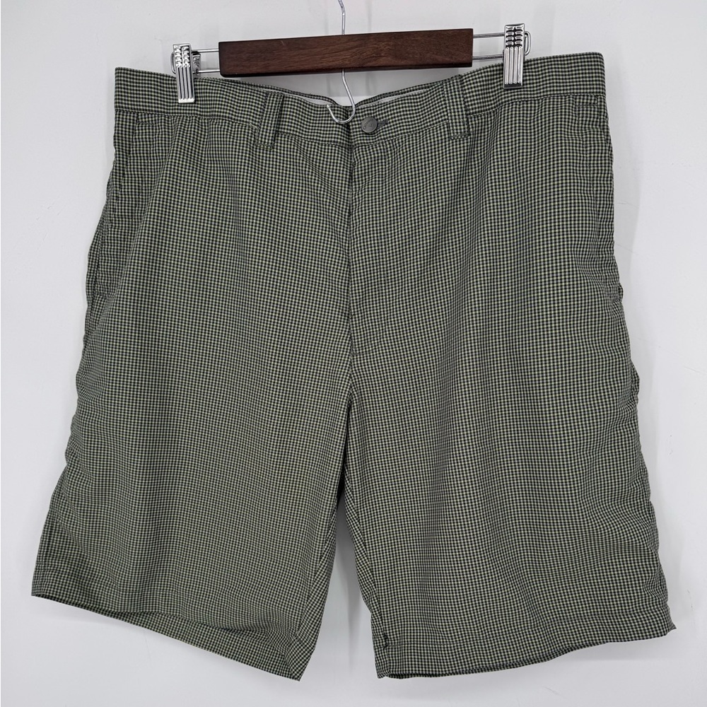 Callaway Black Gray & Green Checkered Golf Shorts With Grip Waistband Men's 38